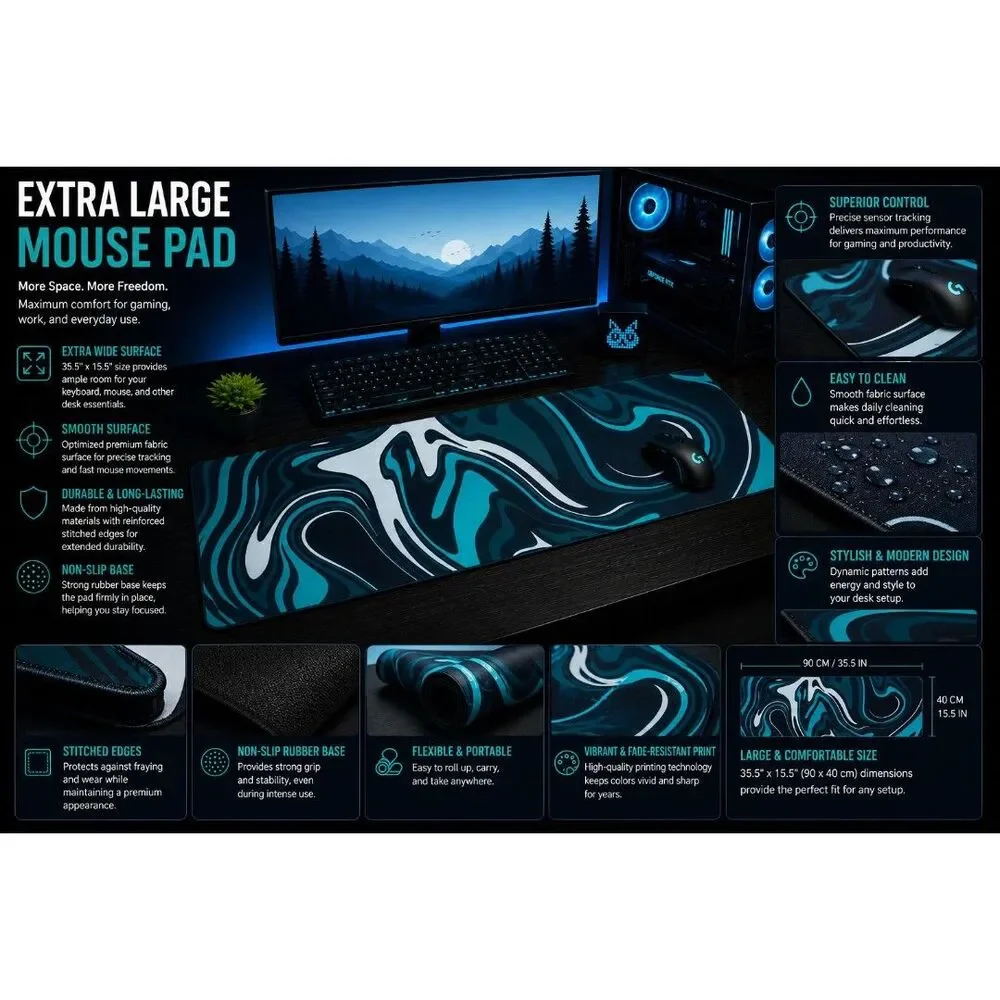 Extra Large Gaming Mouse Pad 35.5